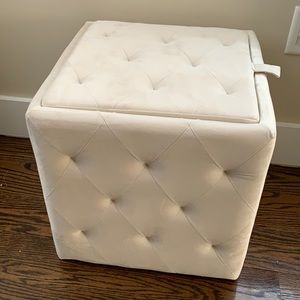 Small white ottoman